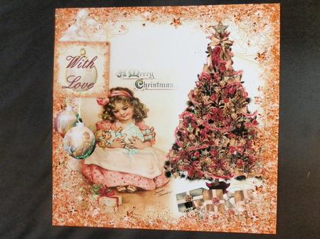 Little Girl Vintage Christmas Card Topper by Julie McGregor