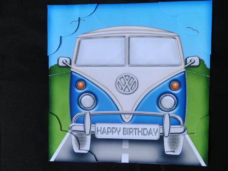 8 x 8 Fun Camper Van Scalloped Corner Topper by Julie McGregor