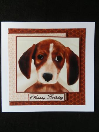 Beagle Puppy Square Card by Julie McGregor