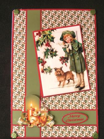 Vintage Girl with Dog Qs by Julie McGregor