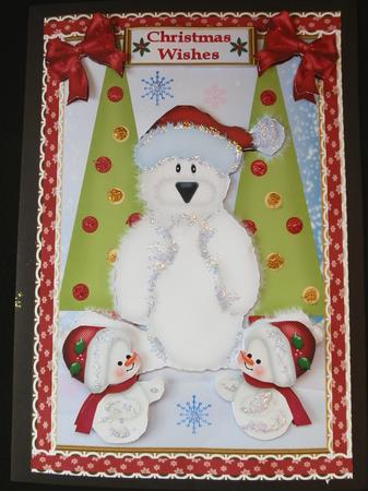 Polar Bear Decoupage Card Front by Julie McGregor