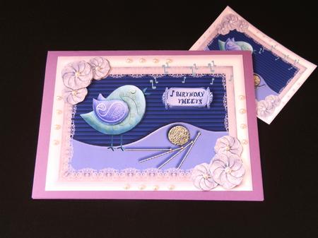 Birthday Tweets (purple) with Gift Tag by Julie McGregor