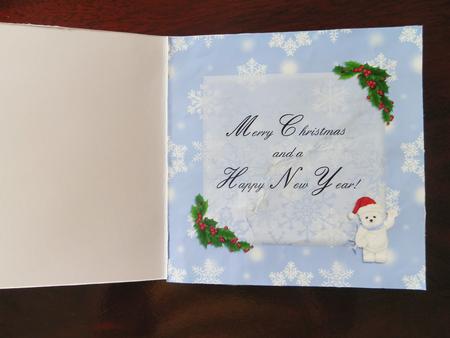 Insert for Polar Bear in a Santa Hat 8"x8" Merry Christmas by Julie McGregor