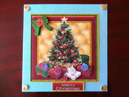 Christmas Tree in Frame 8 x 8 Card by Julie McGregor