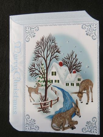 Cute Deers in the Snow Folded Book by Julie McGregor