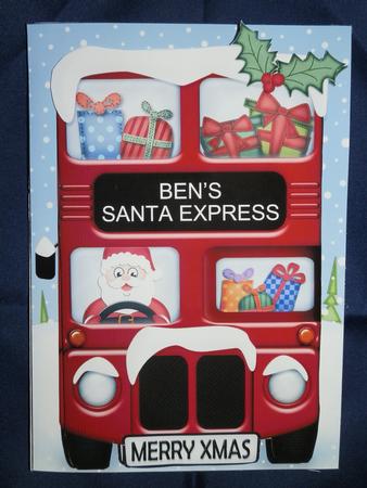 Xmas Santa Express Ben A5 Quick Card N 3D Decoupage by Julie McGregor