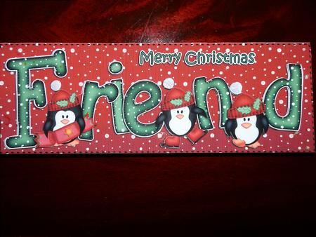 Large Dl Xmas Friend with Penguins Quick Card 3D Decoupage by Julie McGregor