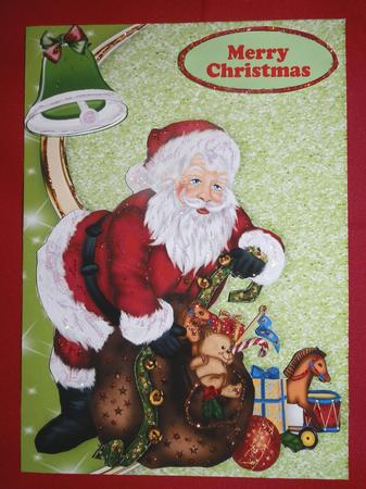 Santa with His Sack of Toys and Bell by Julie McGregor