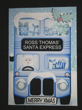 Xmas Santa Express Ross Thomas A5 Quick Card N 3D Decoupage by Julie McGregor