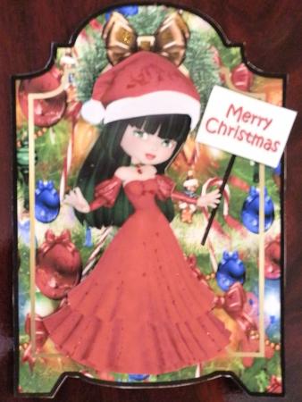 Screen Shaped Card Cute Christmas Girl by Julie McGregor