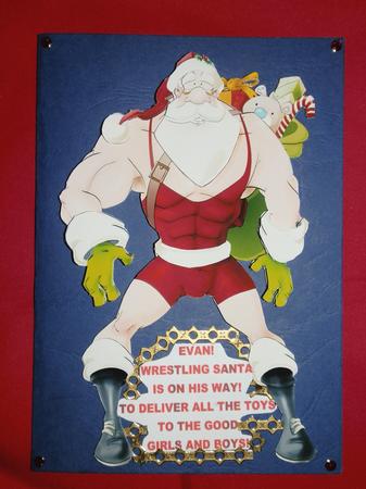 Wrestler Santa Dude Decoupage Sheet by Julie McGregor