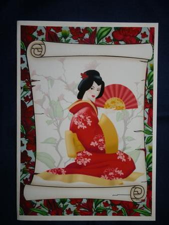 Gorgeous Geisha & Lotus Flowers by Julie McGregor