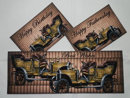 Vintage Car Toppers Dl Card by Julie McGregor