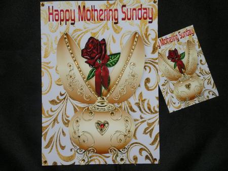 Mothering Sunday with Rose and Gold Egg A5 by Julie McGregor