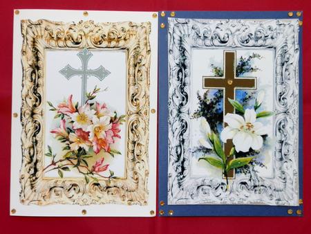 Easter Crosses with Flowers in Silver/gold Frame Toppers by Julie McGregor