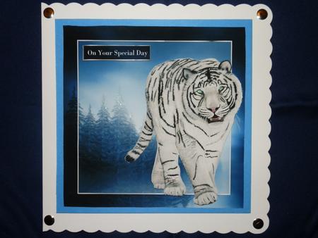 White Tiger Card Topper by Julie McGregor