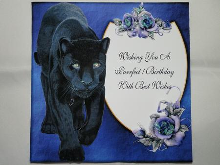 5x5 Black Panther Card Topper by Julie McGregor