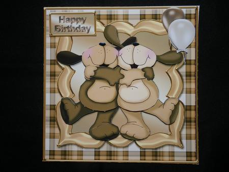 Happy Hooches Hugging Square Card Front by Julie McGregor