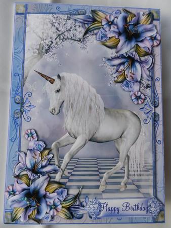 Gorgeous Lilies & Majestic Unicorn Topper & Plaque by Julie McGregor