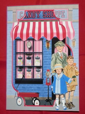 Candy Shop of Yesterday Bracket Scene Card Front by Julie McGregor