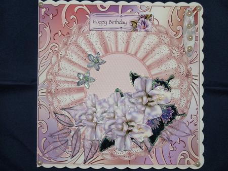 Pink Lace, Blossoms and Butterflies by Julie McGregor