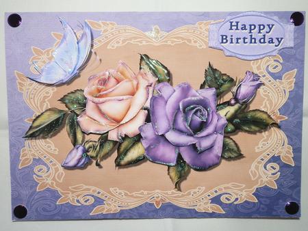 Pretty Lilac & Cream Rose's by Julie McGregor