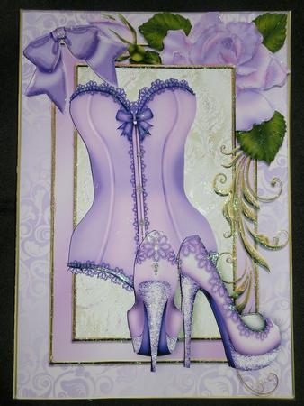 Gorgeous Lilac Basque with Shoes in Rose Frame by Julie McGregor