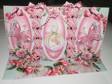Tent Fold Mock Ribbon Perfume and Roses Card Kit by Julie McGregor