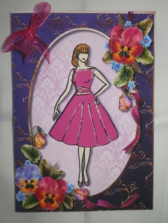 50's 'sandy' Fuchsia Dress & Pansies by Julie McGregor