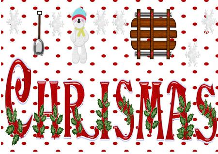 Holly Alphabet in Red Edged with Snow. Cu4cu by Julie McGregor
