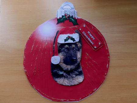German Shepherd Puppy Christmas Bauble by Julie McGregor