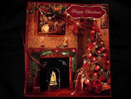 Christmas Kitten Card Topper 1 by Julie McGregor