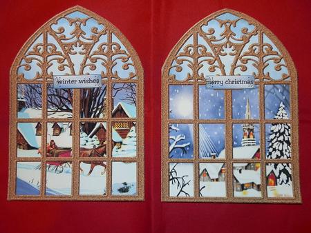 Church Windows Vintage Christmas Backgrounds by Julie McGregor