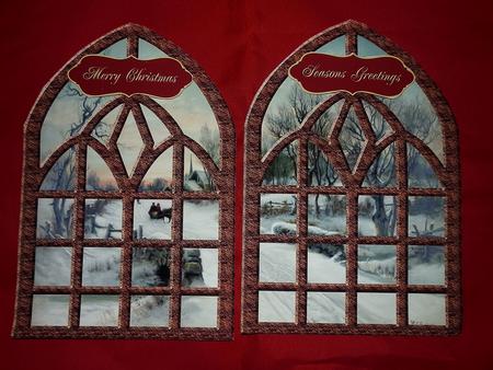 Church Windows Vintage Christmas Backgrounds by Julie McGregor