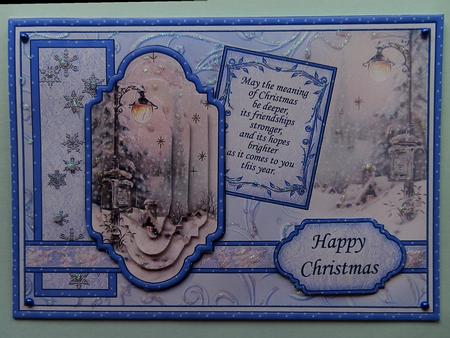 Vintage Christmas Lamplight Quick Card by Julie McGregor
