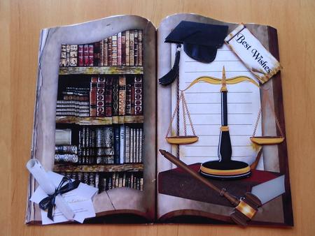 Graduate of Law Book Topper & Decoupage & Pyramid by Julie McGregor