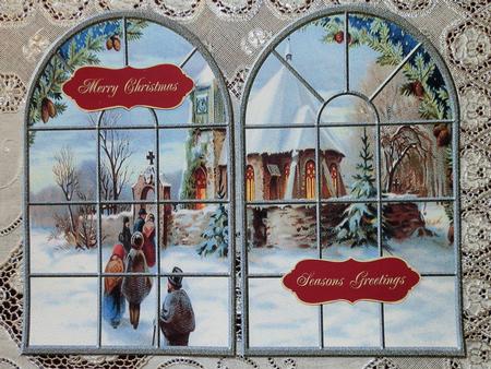 Church Windows Vintage Christmas 2 Backgrounds by Julie McGregor