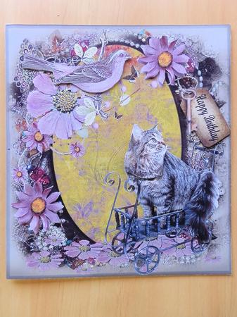 Out for a Ride Cat Topper & Decoupage by Julie McGregor