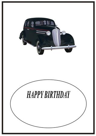 Black Vintage Car Insert by Julie McGregor