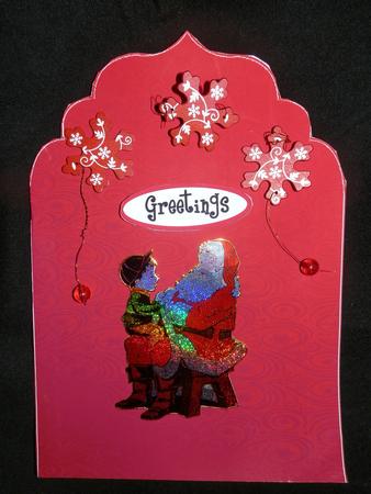 Red Snowflakes and Swirls Elegant Top Card Base by Julie McGregor