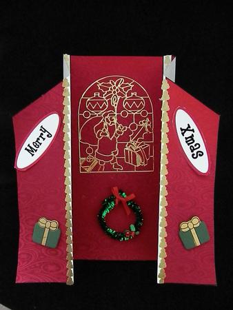 Red Snowflakes and Swirls Theatre Card Base by Julie McGregor