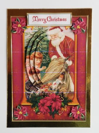Christmas is Here Pyramid Quick Card Front by Julie McGregor