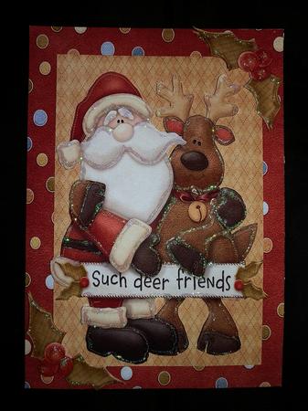 Santa & Reindeer Such Deer Friends by Julie McGregor