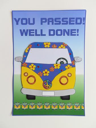 Yellow Camper Van Driving Test by Julie McGregor