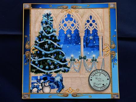 Christmas Arches & Tree in Blue by Julie McGregor