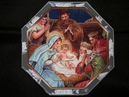 Christmas Vintage Nativity folded card  by Julie McGregor