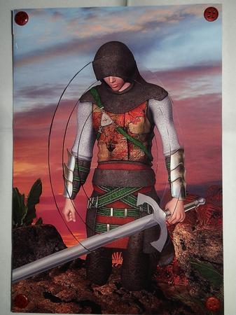 Medieval Knight Oval Pyramid by Julie McGregor