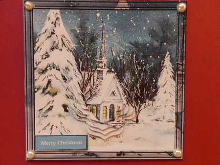 Church and Trees Card with Shaped Layers by Julie McGregor
