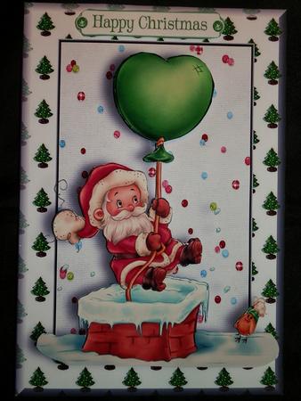 Santa Floating Down the Chimney by Julie McGregor
