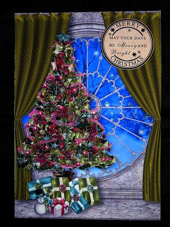 Purple & Green Christmas at the Window by Julie McGregor